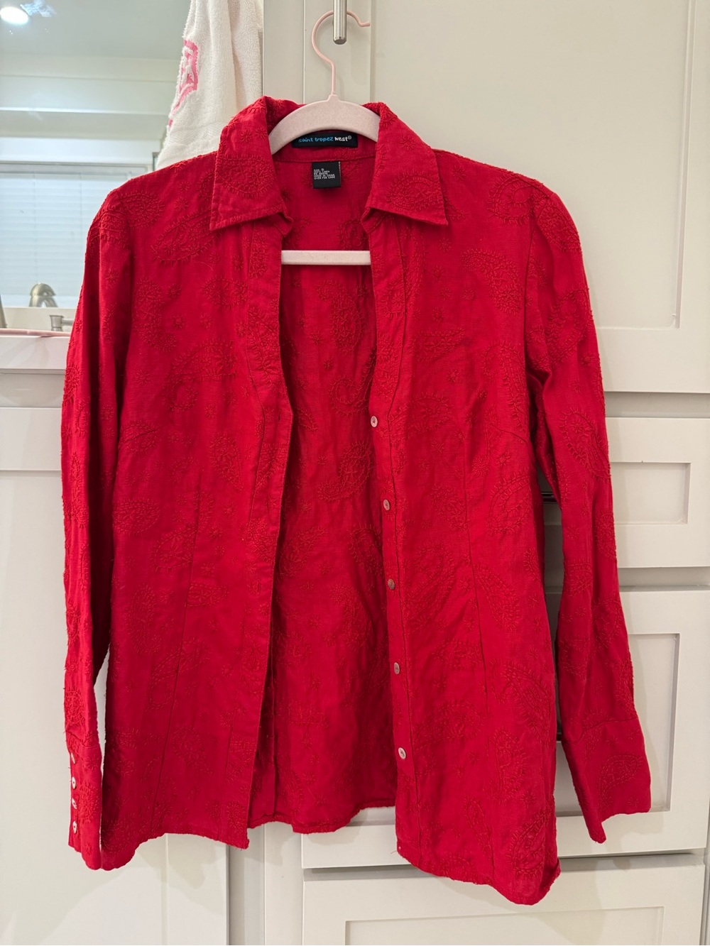 St. Tropez West red button up top